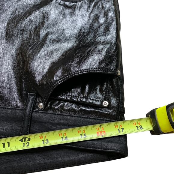 asos Black Vegan Faux Leather Straight Leg Pants Size 34 - Picture 7 of 8